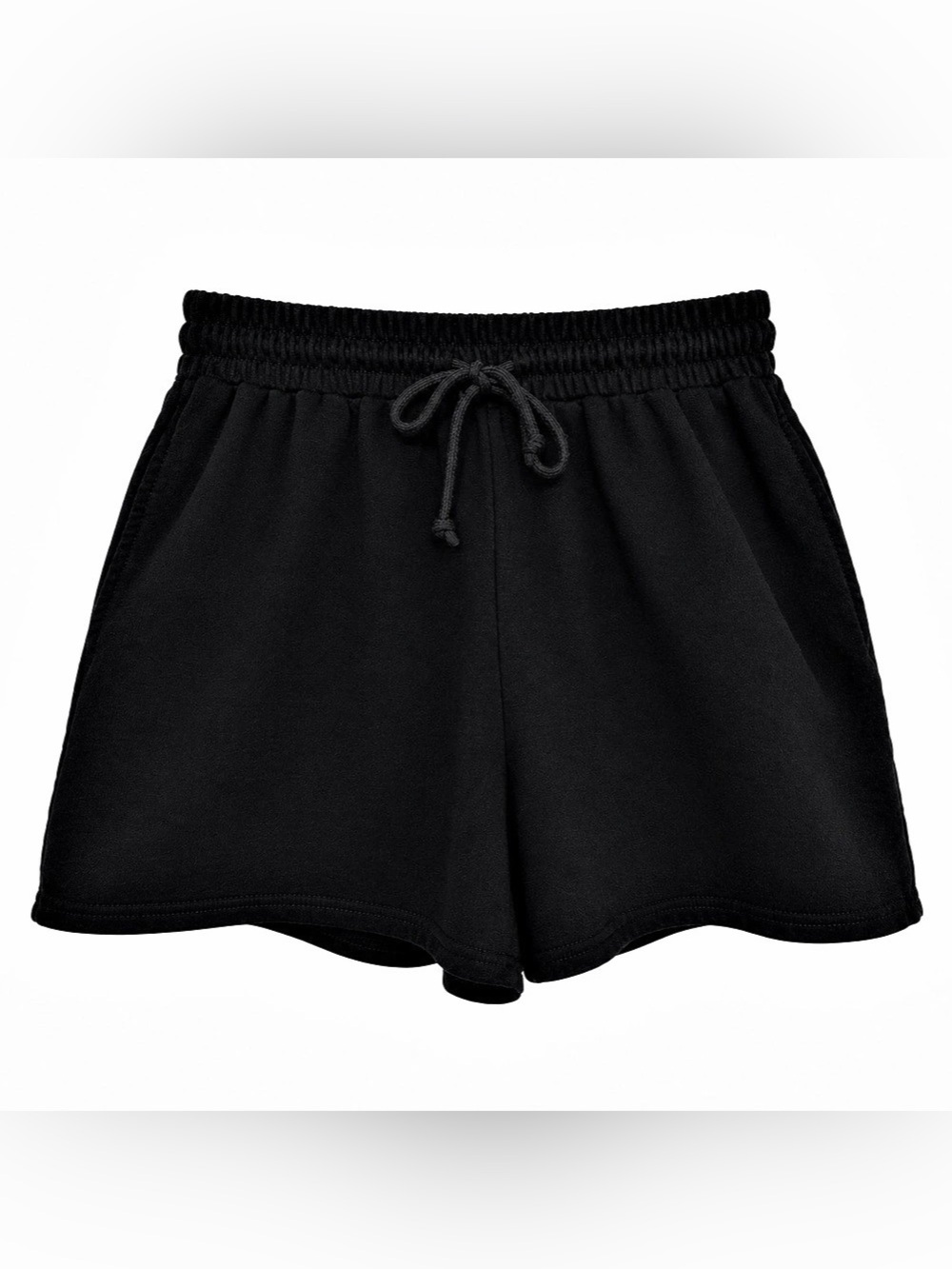 Black Cotton Blend Athletic Shorts Size Large